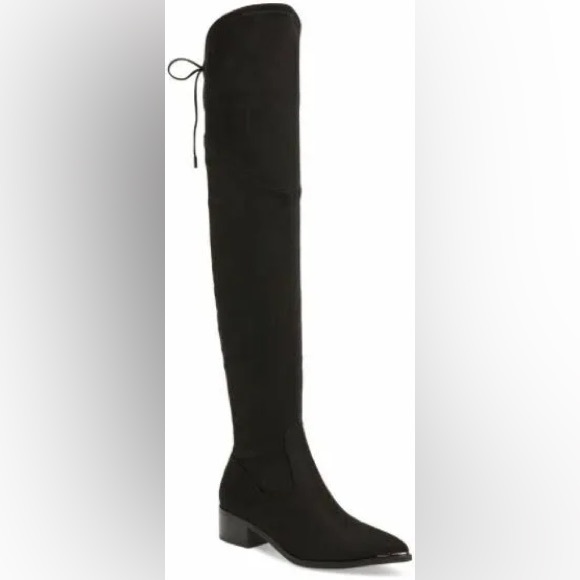 Marc Fisher Faux Suede Thigh High Boots - Black - Size 8 - Picture 1 of 7